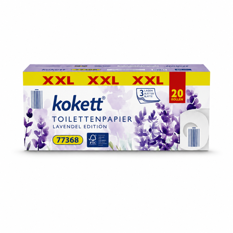 Kokett XXL Toilettenpapier Lavendel Edition 20 Rollen 3-lagig